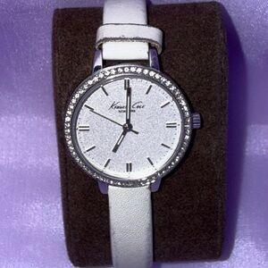 Kenneth Cole Silver and White Crystal Watch